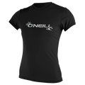 O'Neill Women's Basic Skins Short Sleeve Sun Shirt — Black (002) — front