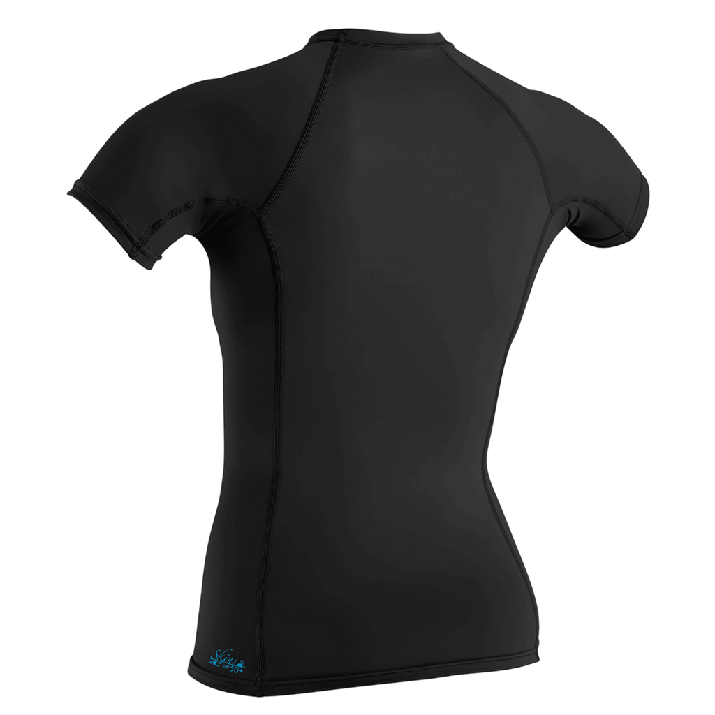 O'Neill Women's Basic Skins Short Sleeve Rash Guard — Black (002) — additional view