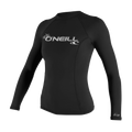 O'Neill Women's Basic Skins Long Sleeve Rash Guard — Black (002) — front