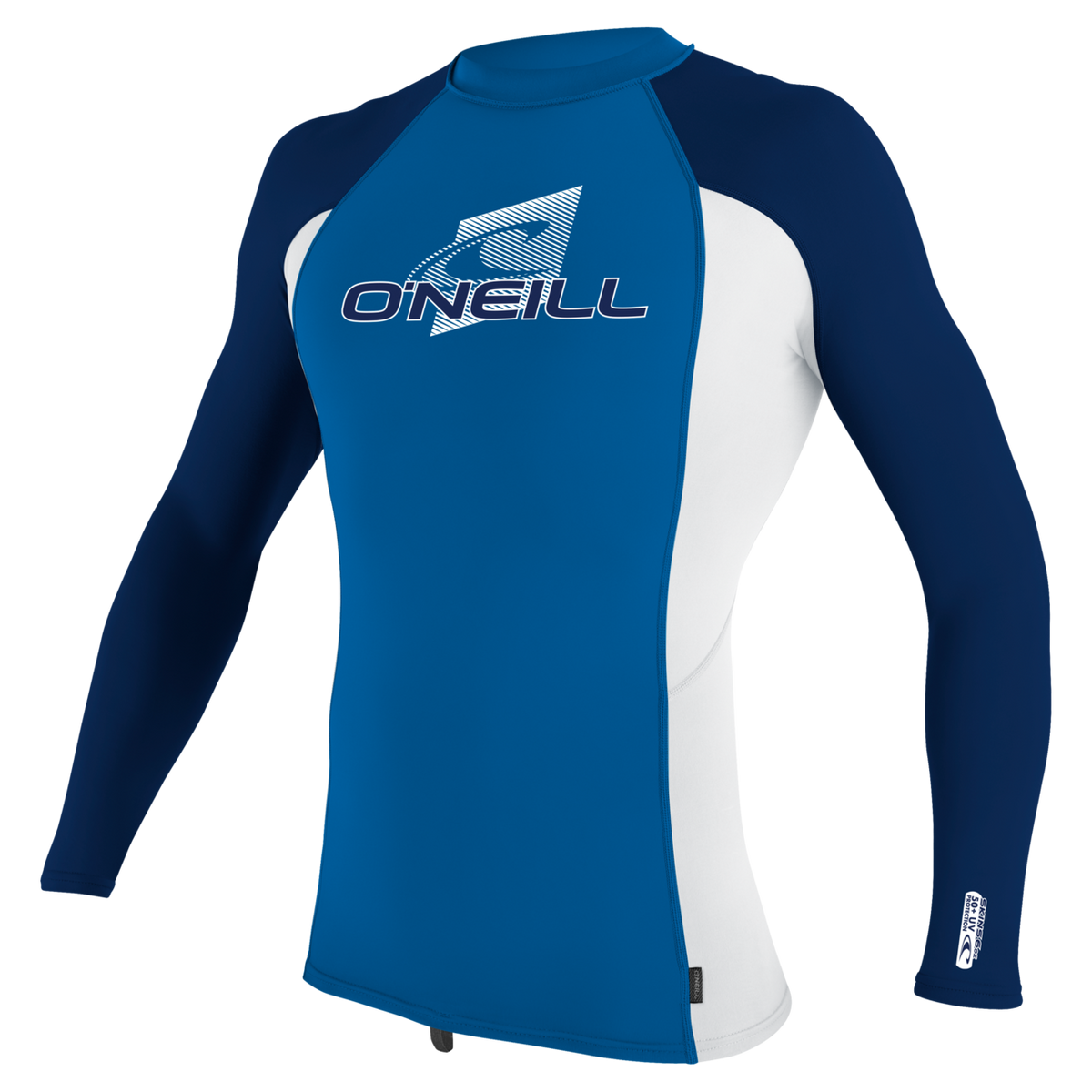 O'Neill Youth Premium Skins Long Sleeve Rash Guard — Ocean/White/Navy (IM1) — front