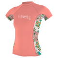 O'Neill Girls Premium Skins Short Sleeve Rash Guard — Desflwr/Caraflor/Desflwr (IM9) — front