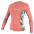 O'Neill Girls Premium Skins Long Sleeve Rash Guard — Desflwr/Caraflor/Desflwr (IM9) — front