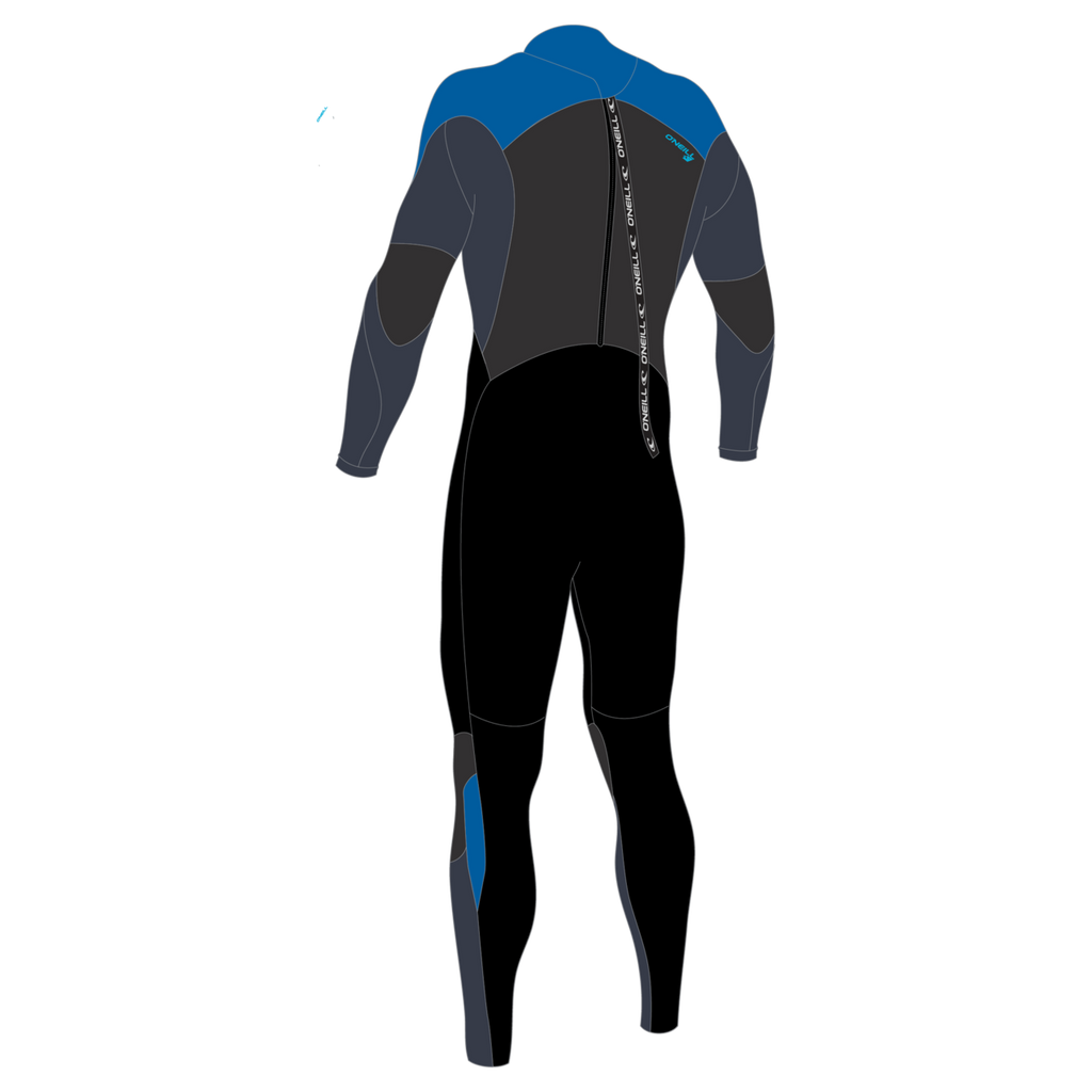 O'Neill Youth Epic 4/3mm Back Zip Full Wetsuit — Black/Slate/Baliblu (IP5) — additional view