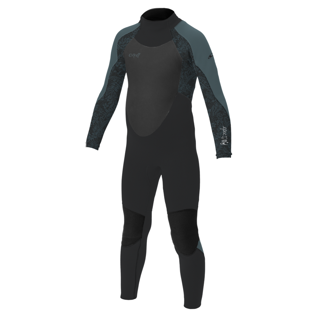 O'Neill Girls Epic 4/3mm Back Zip Full Wetsuit — Tempdstl/Shadedislandsky/Shade (IT1) — front