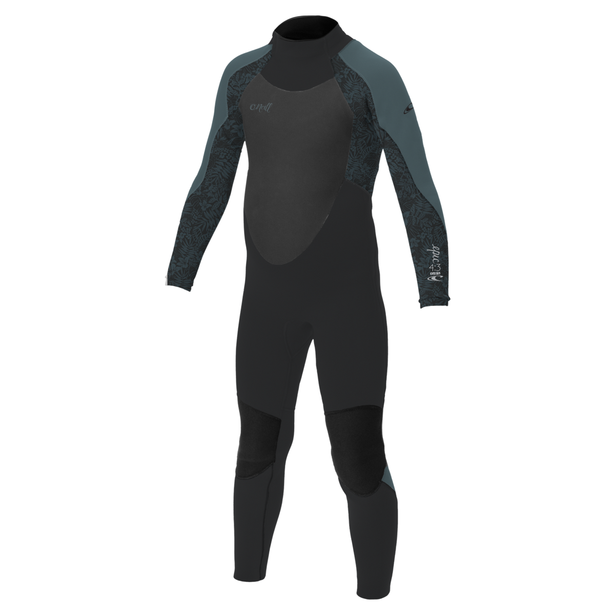 O'Neill Girls Epic 4/3mm Back Zip Full Wetsuit — Tempdstl/Shadedislandsky/Shade (IT1) — front
