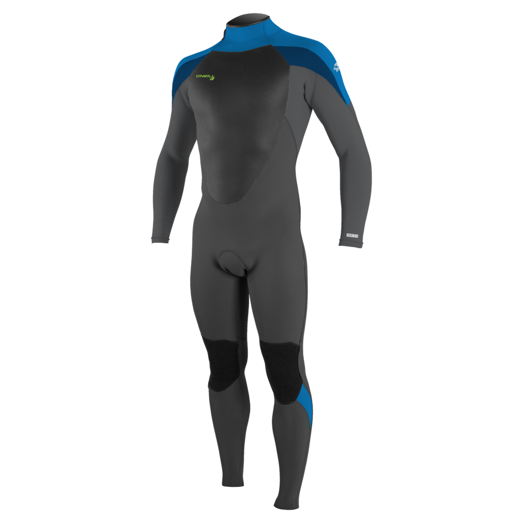 O'Neill Youth Epic 5/4mm Back Zip Full Wetsuit — Black/Graphite/Baliblu/Deepsea (HT9) — front
