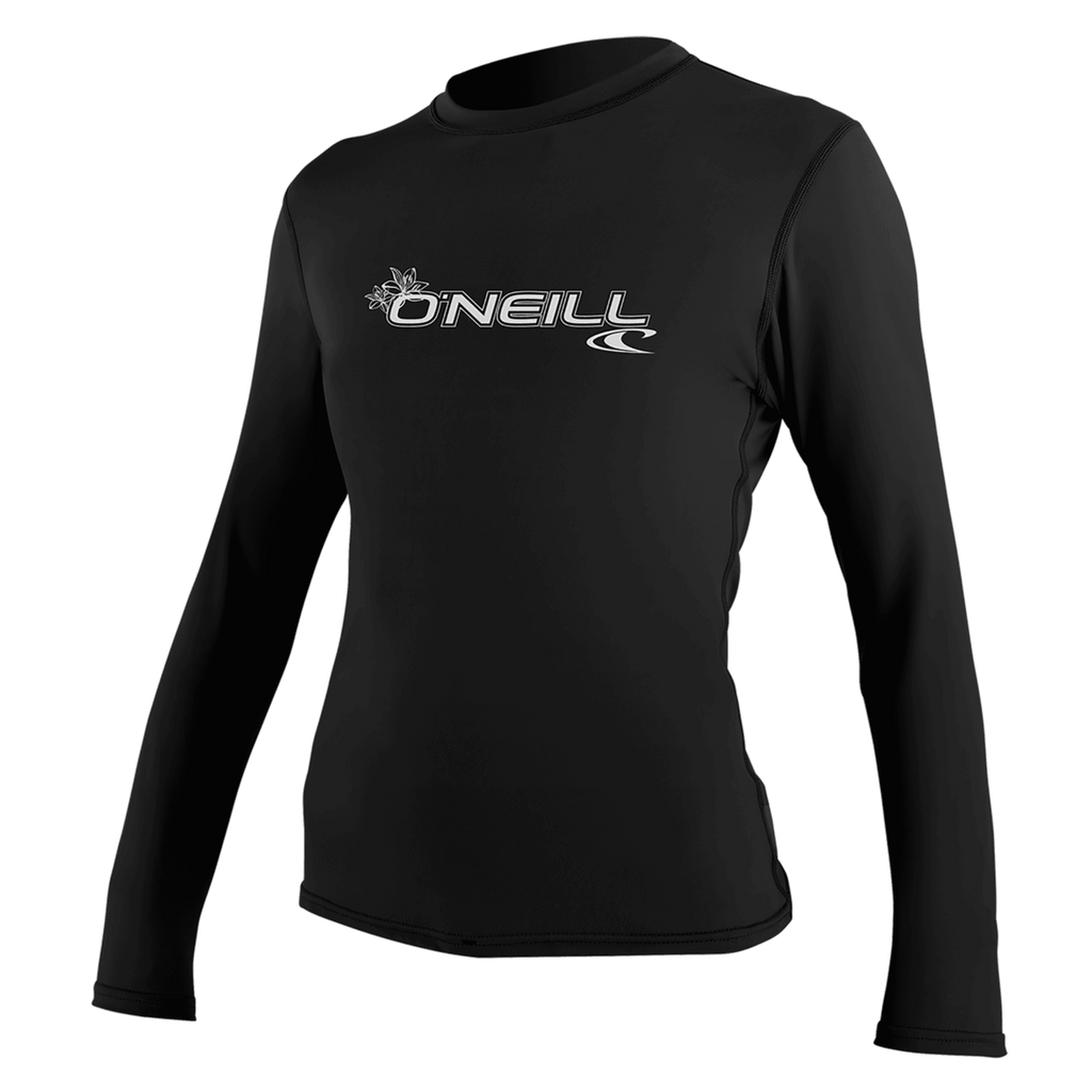 O'Neill Women's Basic Skins Long Sleeve Sun Shirt — Black (002) — front