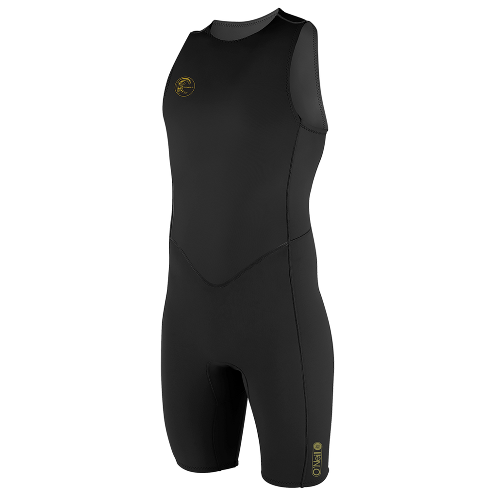 O'Neill Men's O'Riginal 2/1.5mm Back Zip Sleeveless Spring Wetsuit — Black/Black (A00) — front