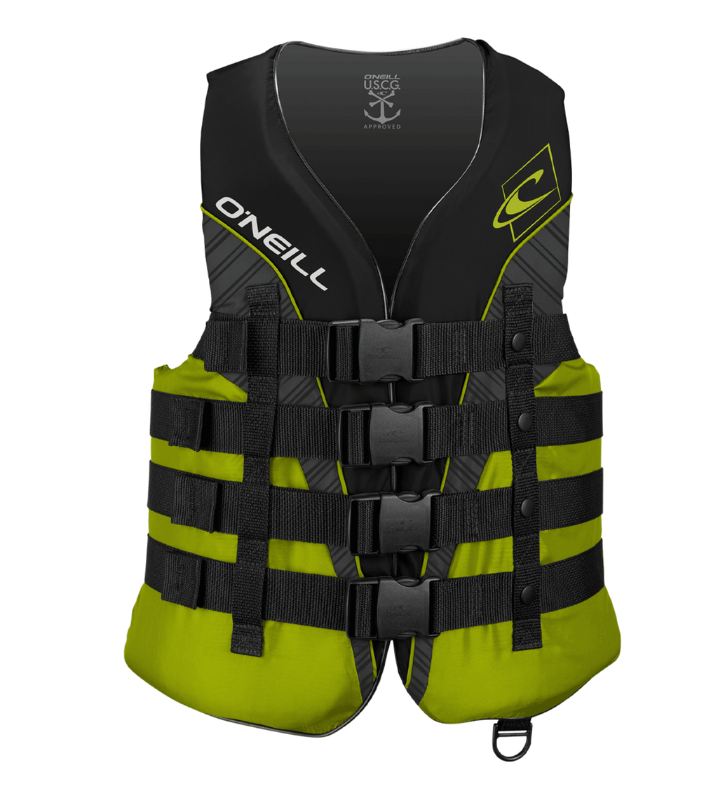 O'Neill Superlite 50N ISO Vest — Black/Lime/Smoke/Lime (CH6) — front