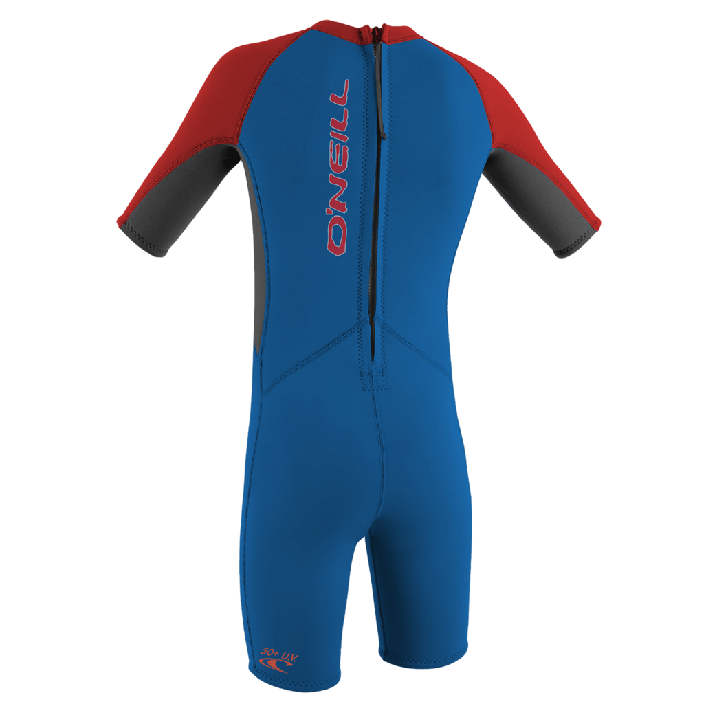 O'Neill Toddler Reactor-2 2mm Back Zip Short Sleeve Spring - Boys Wetsuit — Ocean/Graphite/Red (EJ9) — additional view