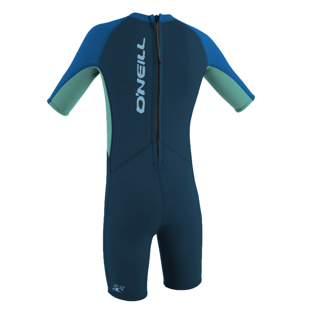 O'Neill Toddler Reactor-2 2mm Back Zip Short Sleeve Spring - Boys Wetsuit — Slate/Lightaqua/Ocean (FQ2) — additional view