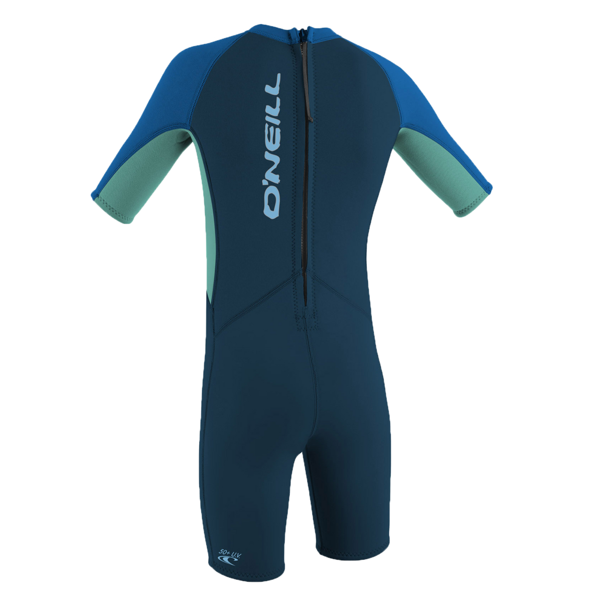 O'Neill Toddler Reactor-2 2mm Back Zip Short Sleeve Spring - Boys Wetsuit — Slate/Lightaqua/Ocean (FQ2) — additional view
