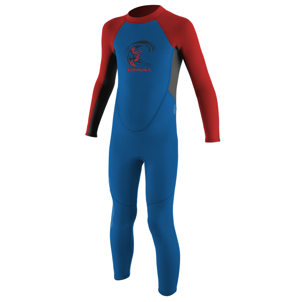 O'Neill Toddler Reactor-2 2mm Back Zip Full - Boys Wetsuit — Ocean/Graphite/Red (EJ9) — front