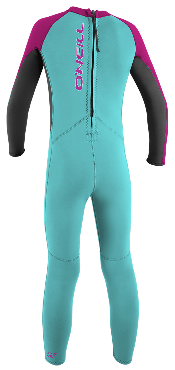 O'Neill Toddler Reactor-2 2mm Back Zip Full - Girls Wetsuit — Lightaqua/Graphite/Berry (DG5) — additional view