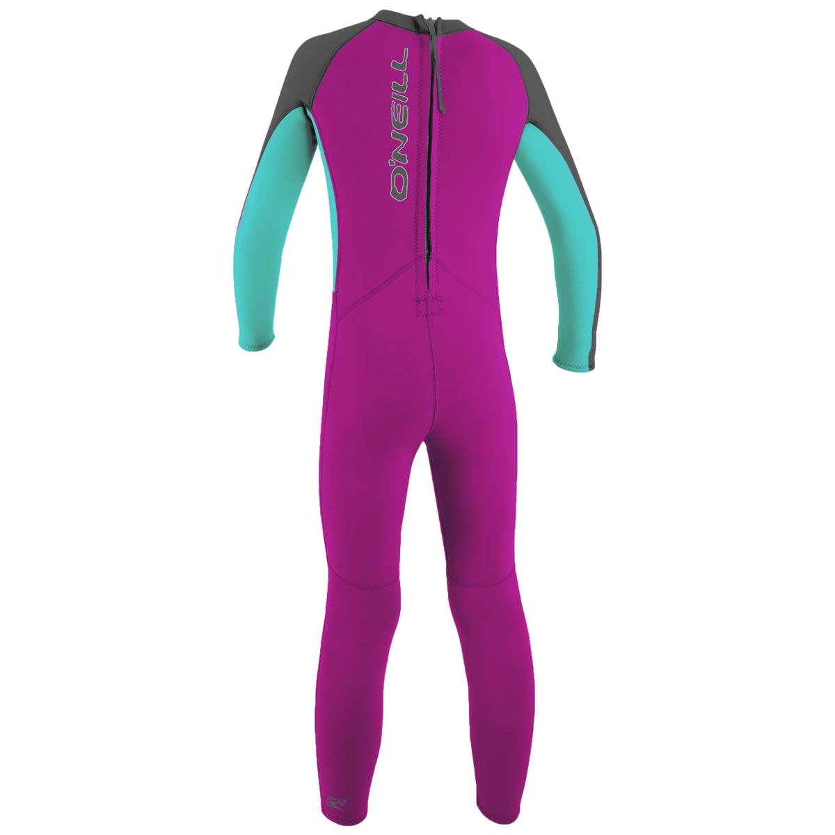 O'Neill Toddler Reactor-2 2mm Back Zip Full - Girls Wetsuit — Berry/Lightaqua/Graphite (DR8) — additional view