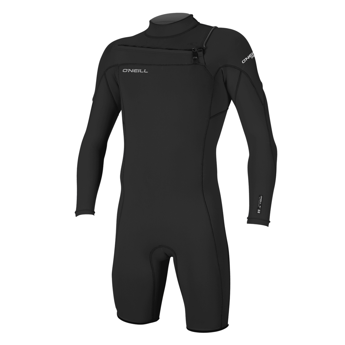 O'Neill Men's Hammer 2mm Chest Zip Long Sleeve Spring Wetsuit — Black/Black/Black (A05) — front