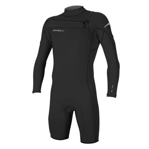 O'Neill Men's Hammer 2mm Chest Zip Long Sleeve Spring Wetsuit — Black/Black/Black (A05) — front
