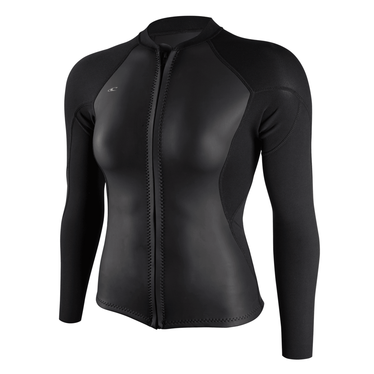 O'Neill Women's Bahia 1/0.5mm Full-Zip Jacket — Glideblack/Black/Black (FQ9) — front