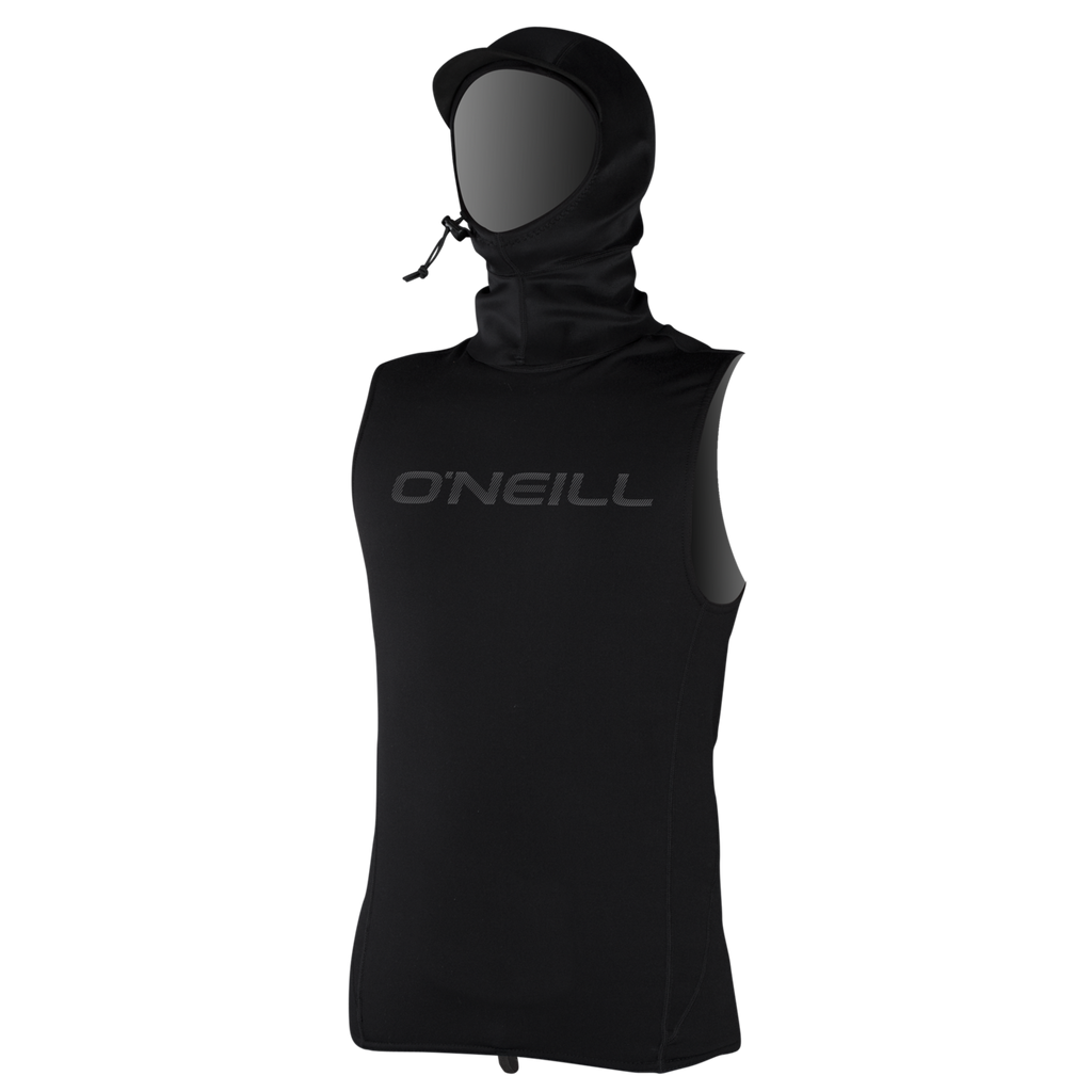 O'Neill Men's Thermo-X Vest w/Neo Hood — Black (002) — front