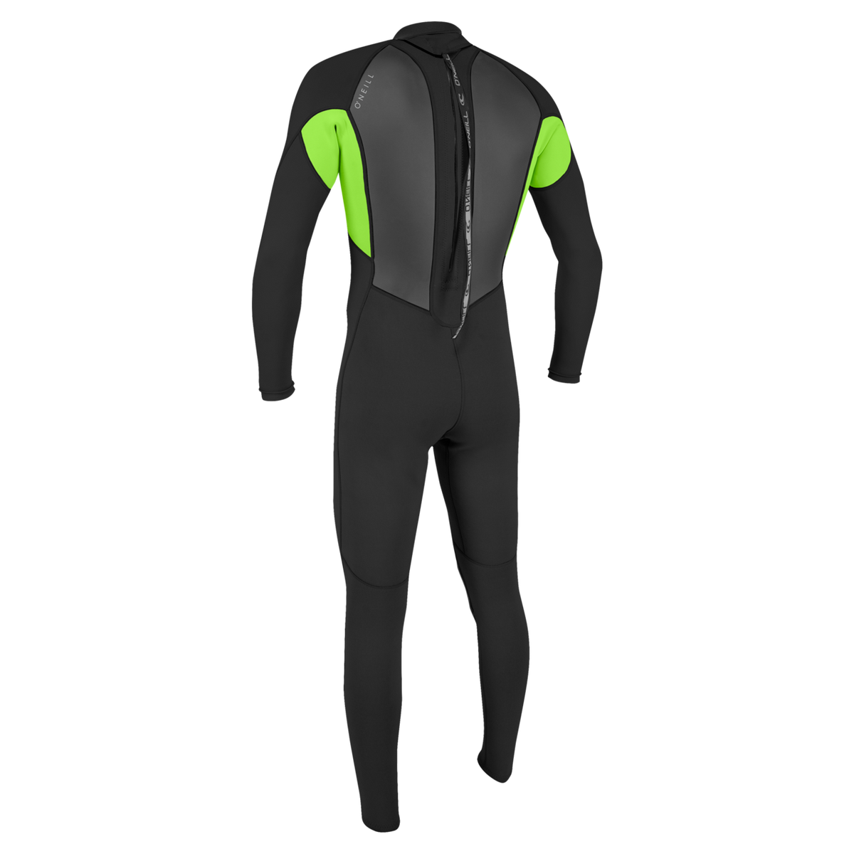 O'Neill Men's Reactor-2 3/2mm Back Zip Full Wetsuit — Black/Dayglo (CF2) — additional view