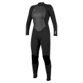 O'Neill Women's Reactor-2 3/2mm Back Zip Full Wetsuit — Black/Black (A00) — front