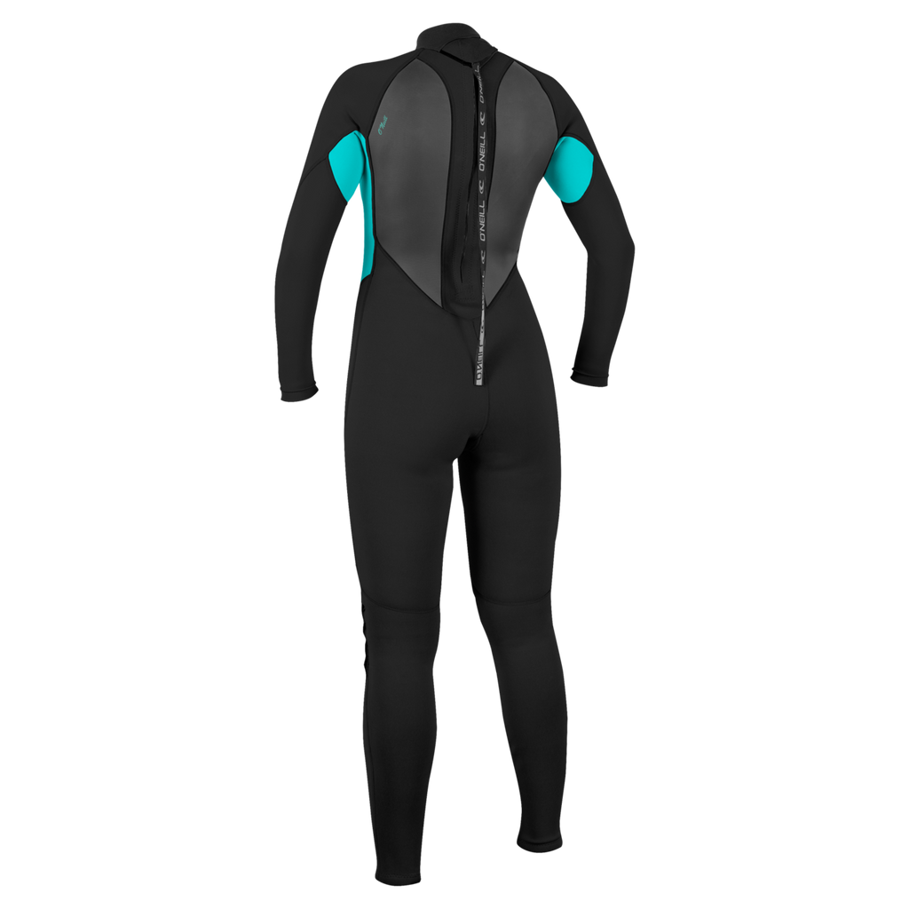 O'Neill Women's Reactor-2 3/2mm Back Zip Full Wetsuit — Black/Light Aqua (Z94) — additional view