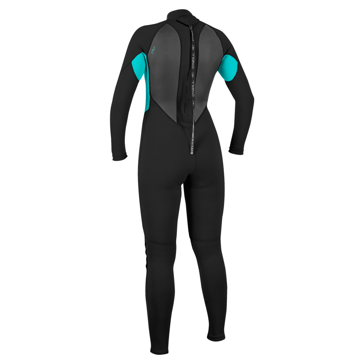 O'Neill Women's Reactor-2 3/2mm Back Zip Full Wetsuit — Black/Light Aqua (Z94) — additional view