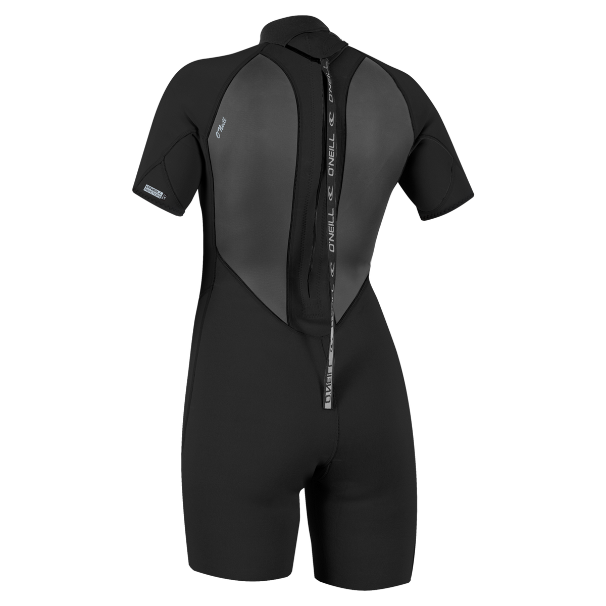 O'Neill Women's Reactor-2 2mm Back Zip Short Sleeve Spring Wetsuit — Black/Black (A00) — additional view