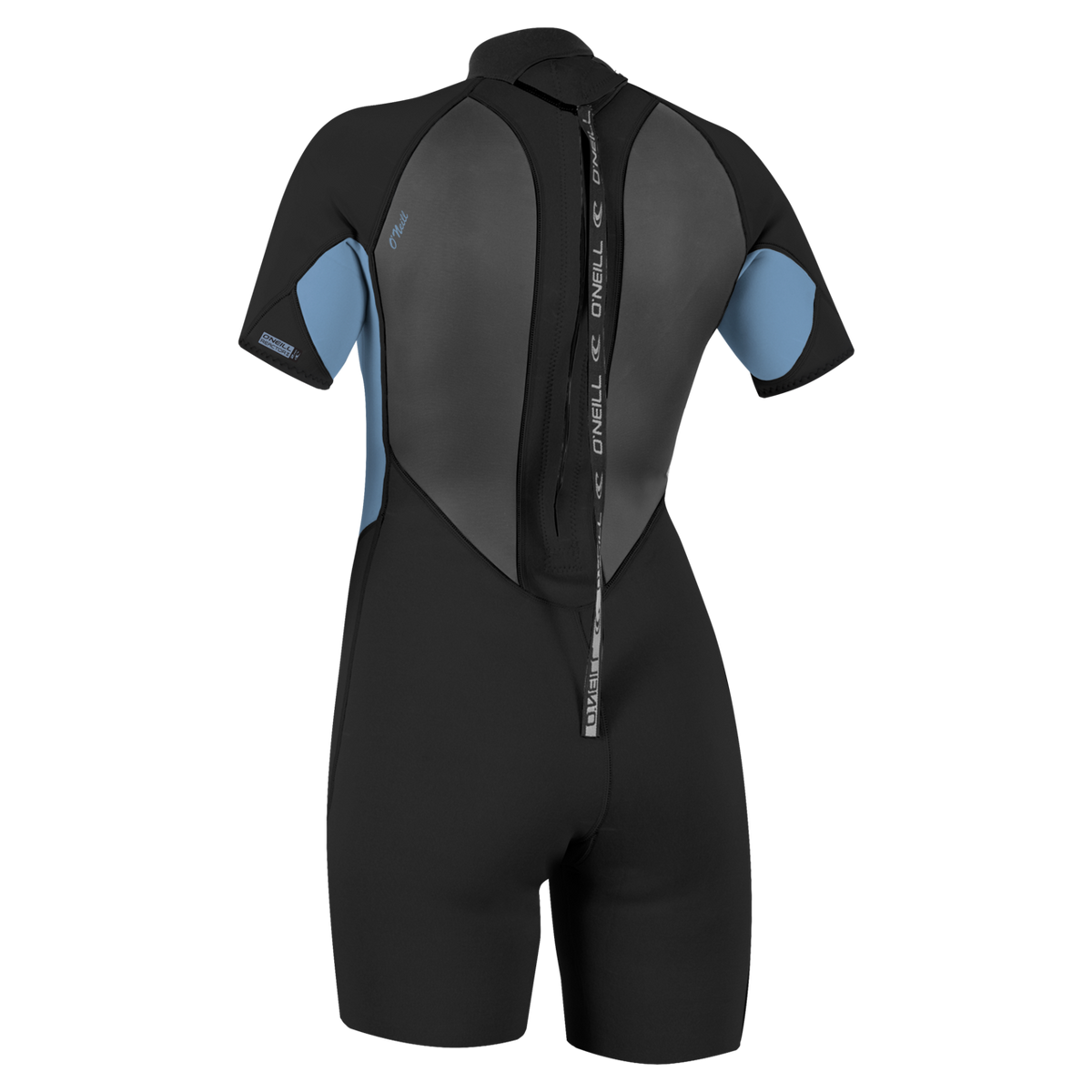 O'Neill Women's Reactor-2 2mm Back Zip Short Sleeve Spring Wetsuit — Black/Copenblue (IS7) — additional view
