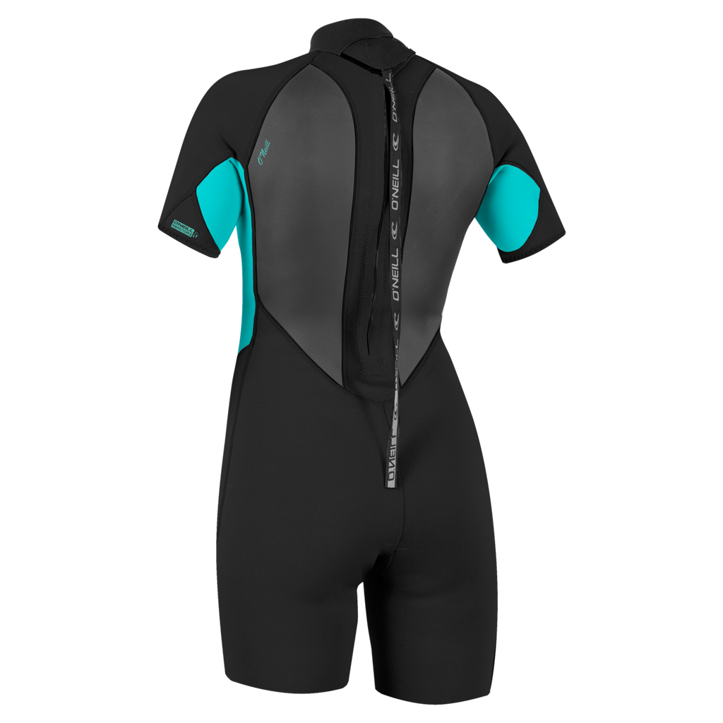 O'Neill Women's Reactor-2 2mm Back Zip Short Sleeve Spring Wetsuit — Black/Light Aqua (Z94) — additional view