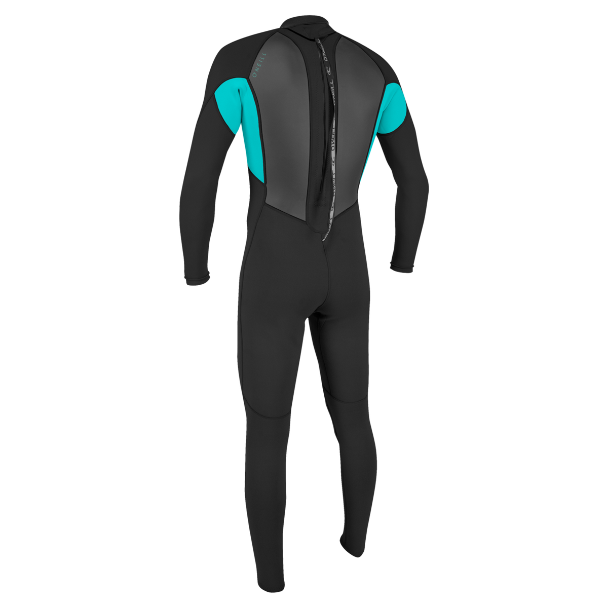 O'Neill Youth Reactor-2 3/2mm Back Zip Full Wetsuit — Black/Light Aqua (Z94) — additional view