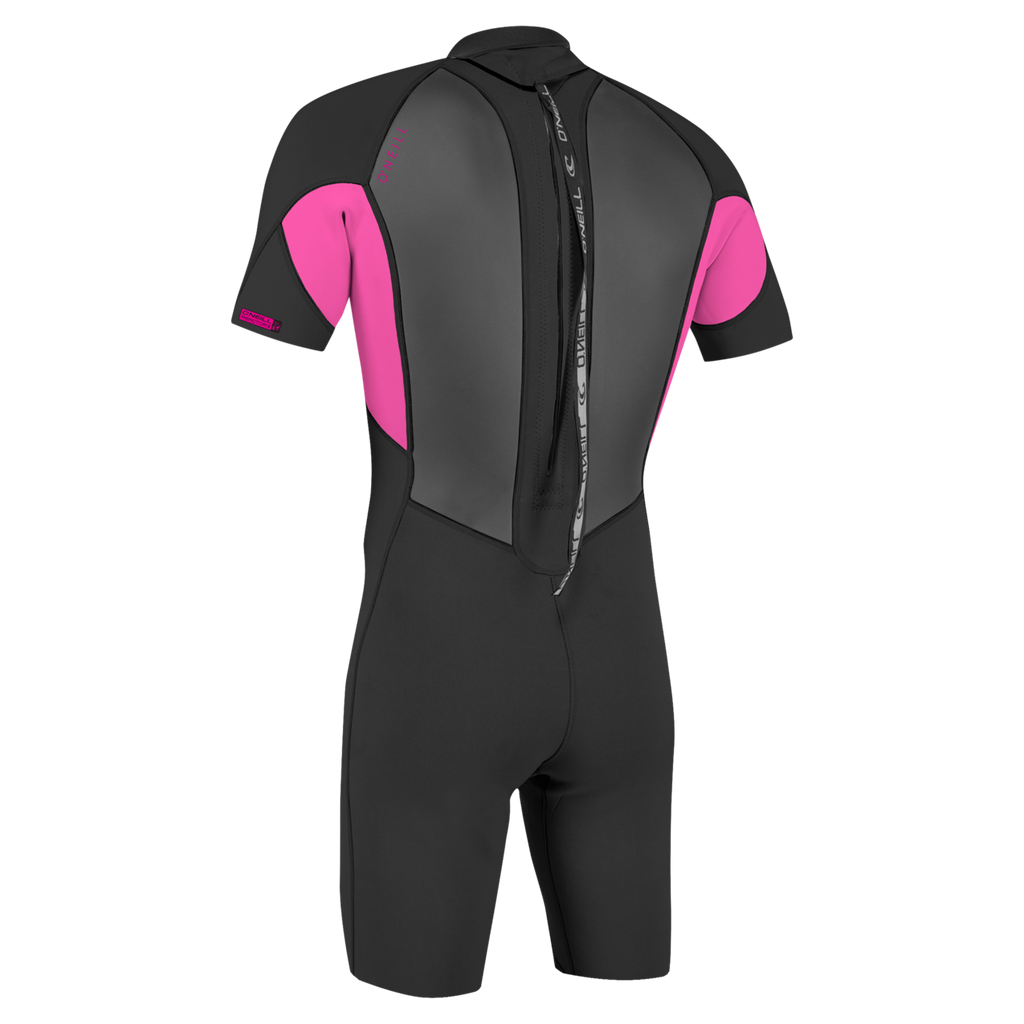 O'Neill Youth Reactor-2 2mm Back Zip Short Sleeve Spring Wetsuit — Black/Berry (C09) — additional view