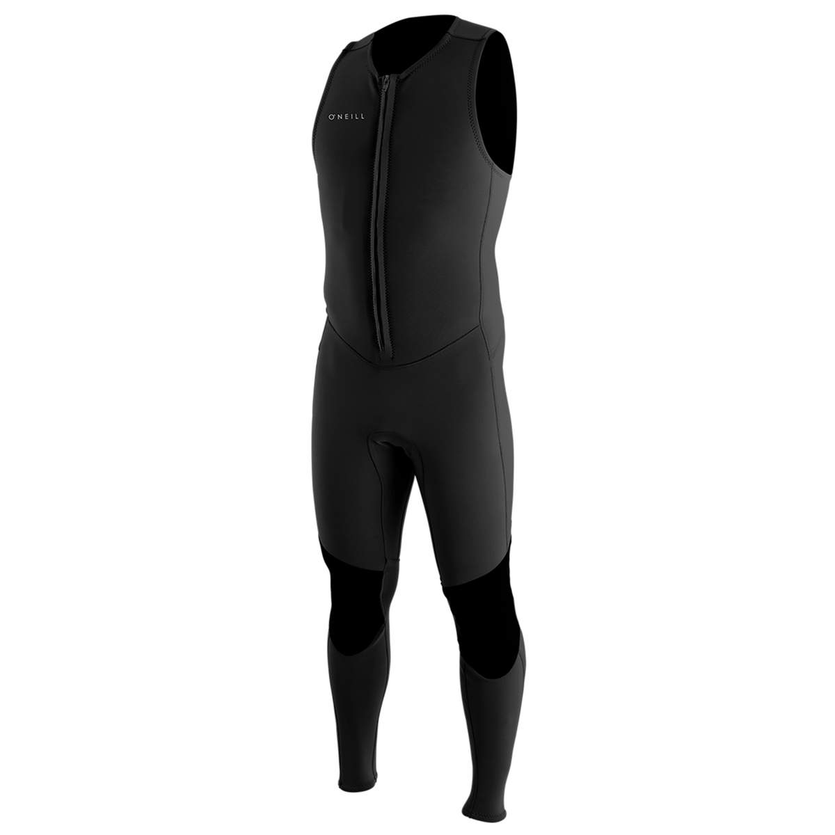 O'Neill Men's Reactor-2 1.5mm Front Zip Sleeveless Full Wetsuit — Black/Black (A00) — front