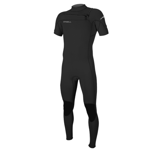 O'Neill Men's Hammer 2mm Chest Zip Short Sleeve Full Wetsuit — Black/Black/Black (A05) — front