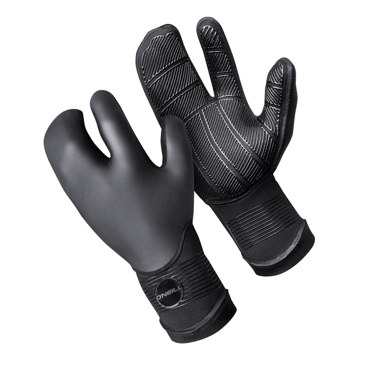 O'Neill Psycho Tech 5mm Lobster Gloves — Black (002) — front