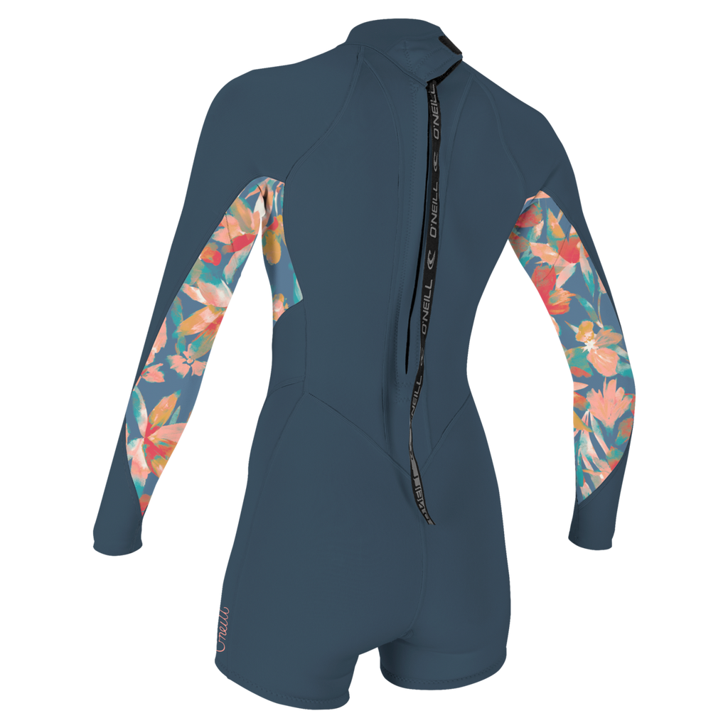 O'Neill Women's Bahia 2/1mm Back Zip Long Sleeve Spring Wetsuit — Copenblu/Ptdtrpcs/Copenblu (IL5) — additional view