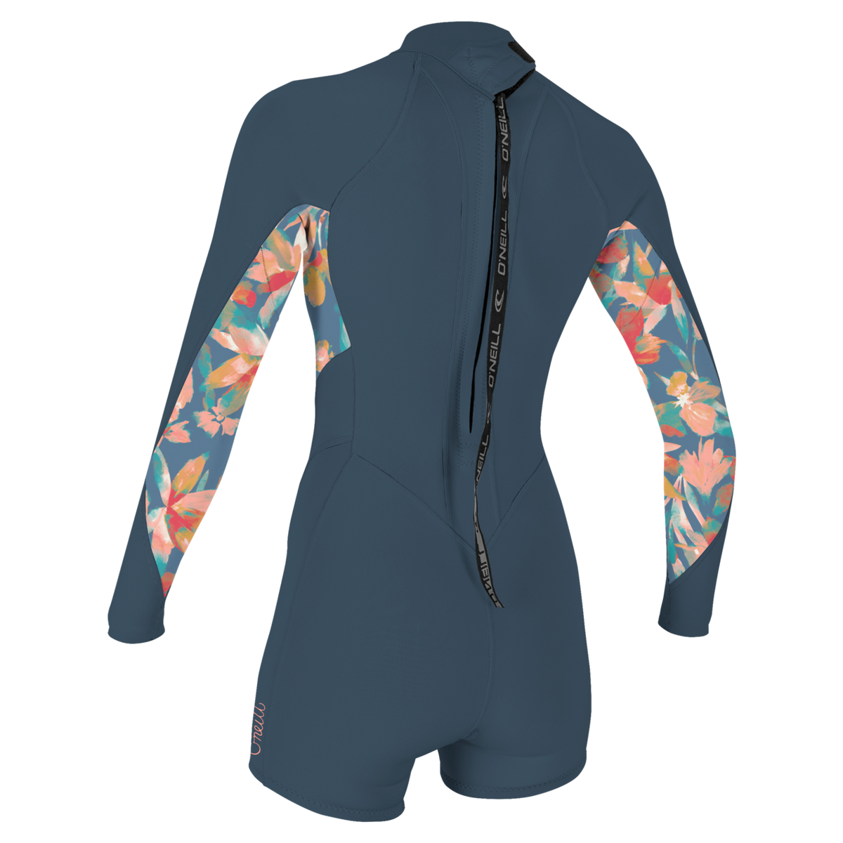O'Neill Women's Bahia 2/1mm Back Zip Long Sleeve Spring Wetsuit — Copenblu/Ptdtrpcs/Copenblu (IL5) — additional view