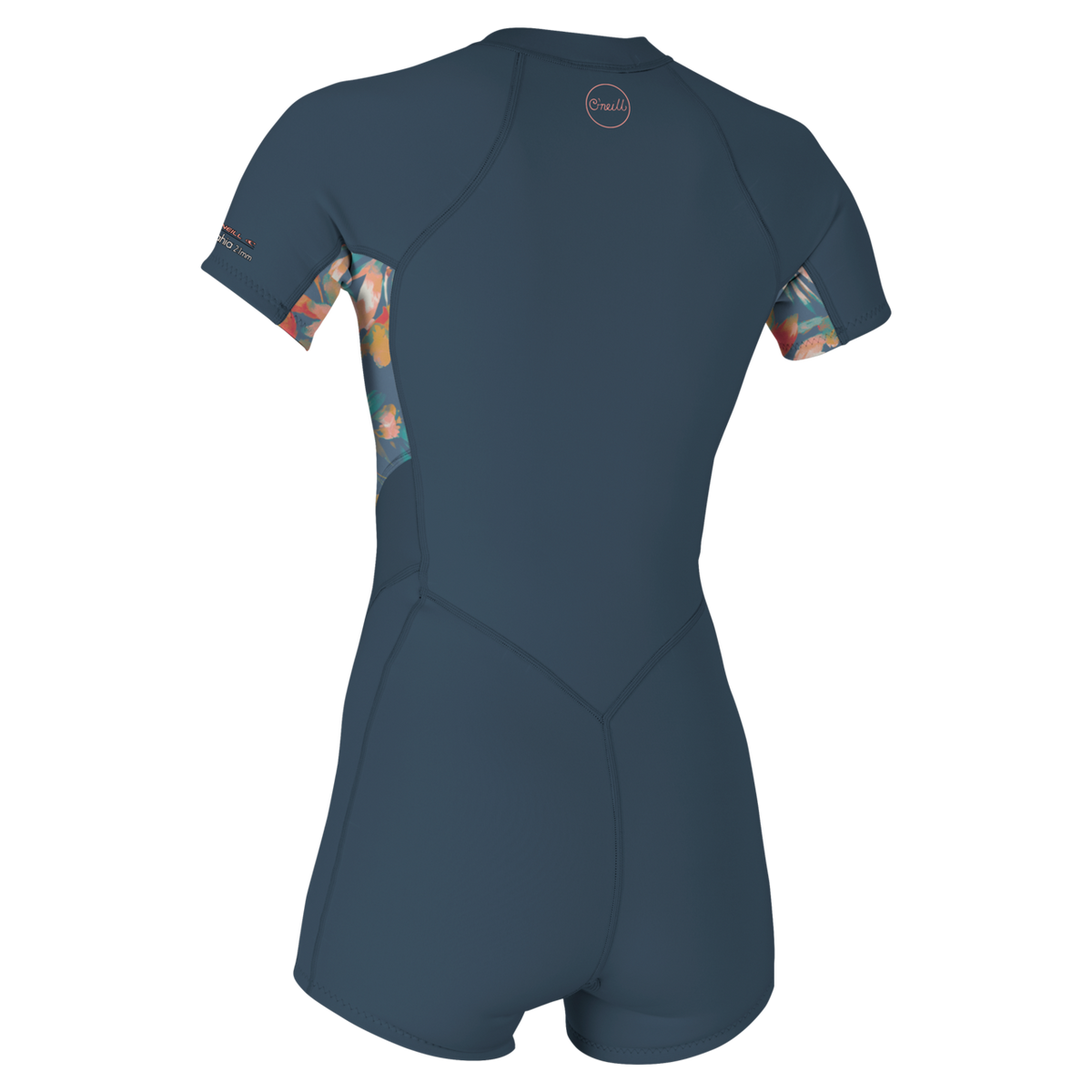 O'Neill Women's Bahia 2/1mm Front Zip Short Sleeve Spring Wetsuit — Copenblu/Ptdtrpcs/Copenblu (IL5) — additional view