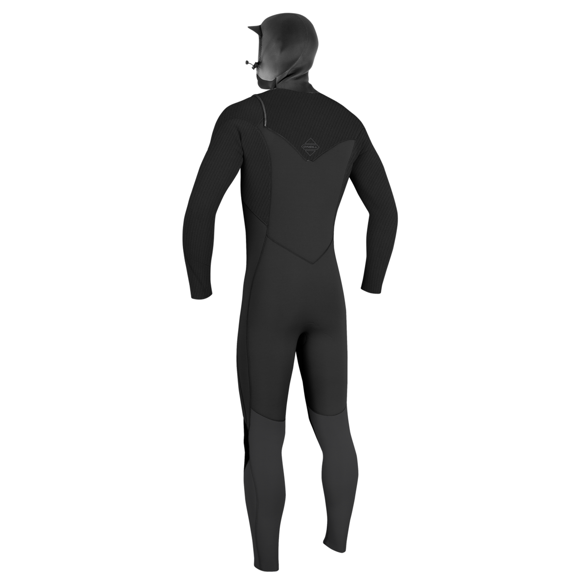 O'Neill Men's Hyperfreak 5/4mm+ Chest Zip with Hood Wetsuit — Black/Black (A00) — additional view