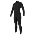 O'Neill Women's Hyperfreak 3/2mm+ Chest Zip Full Wetsuit — Black/Black (A00) — front