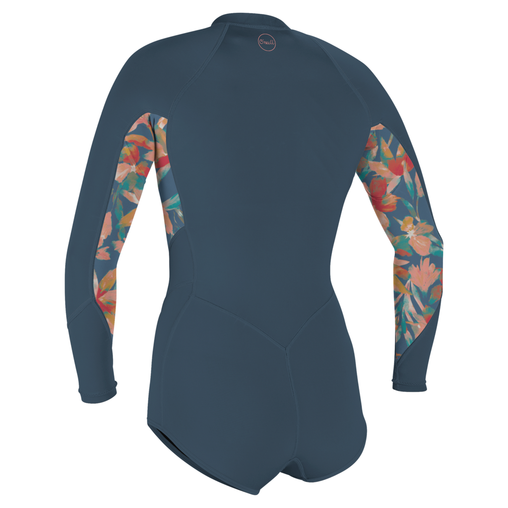 O'Neill Women's Bahia 2/1mm Front Zip Long Sleeve Short Spring Wetsuit — Copenblu/Ptdtrpcs/Copenblu (IL5) — additional view