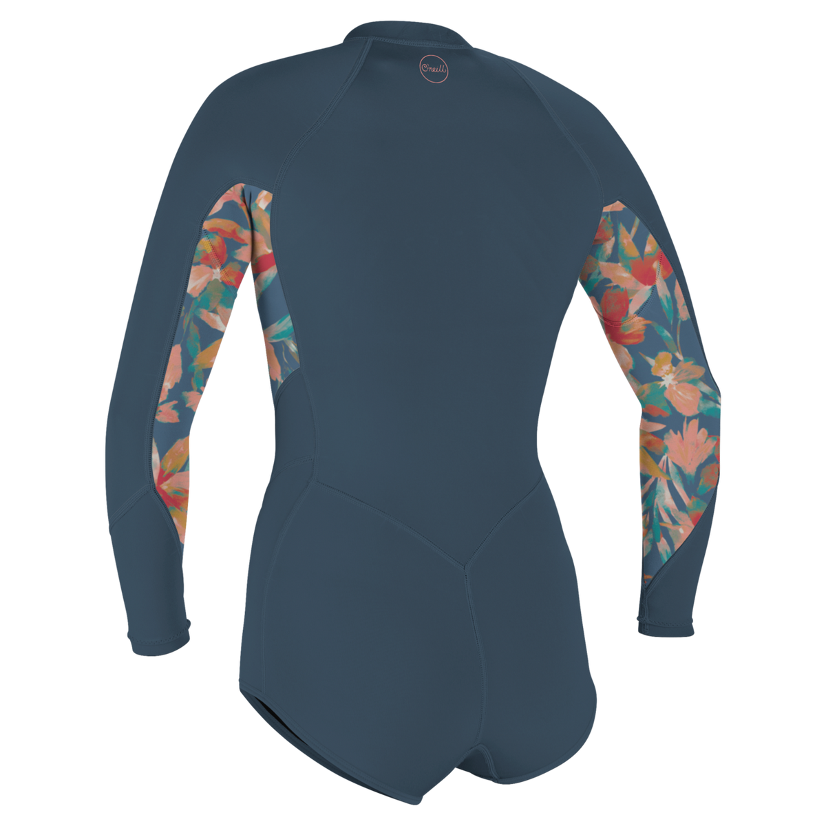 O'Neill Women's Bahia 2/1mm Front Zip Long Sleeve Short Spring Wetsuit — Copenblu/Ptdtrpcs/Copenblu (IL5) — additional view