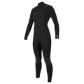 O'Neill Women's Hyperfreak 5/4mm+ Chest Zip Full Wetsuit — Black/Black (A00) — front