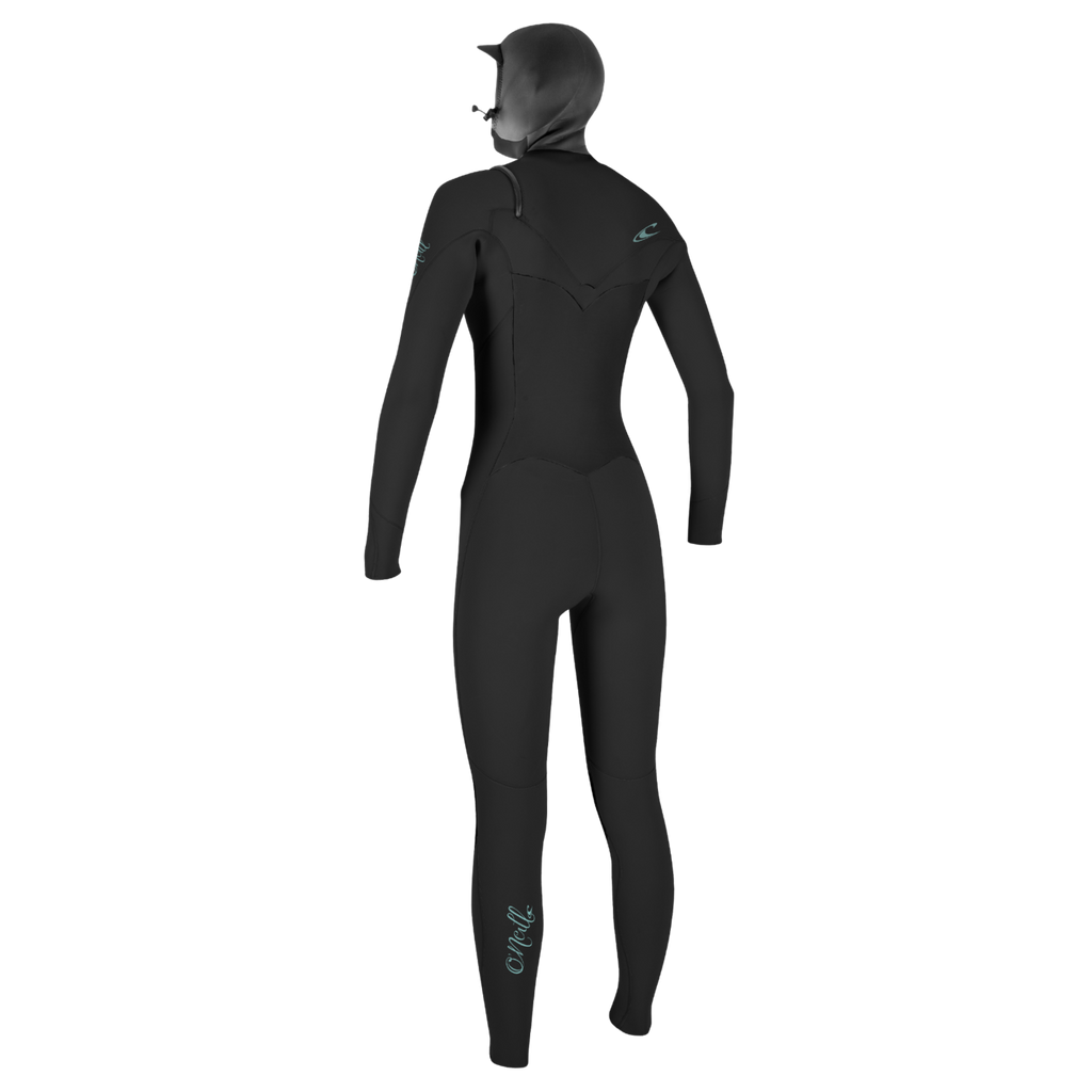 O'Neill Women's Epic 6/5/4mm Chest Zip with Hood Full Wetsuit — Black/Black (A00) — additional view