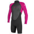 O'Neill Youth Reactor-2 2mm Back Zip Long Sleeve Spring Wetsuit — Black/Berry (C09) — front