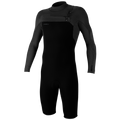 O'Neill Men's Hyperfreak 2mm Chest Zip Long Sleeve Spring Wetsuit — Black/Black (A00) — front
