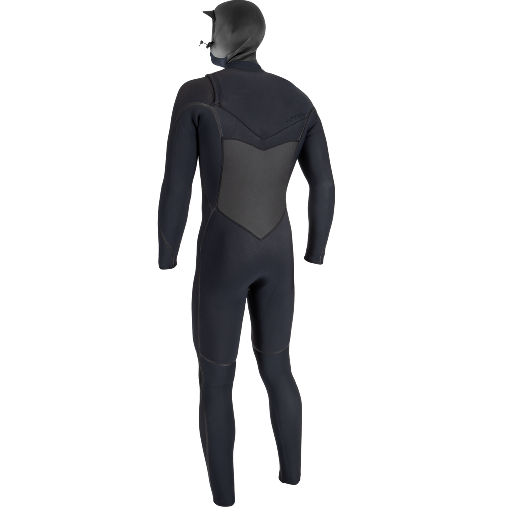 O'Neill Men's Psycho Tech 6/4mm+ Chest Zip with Hood Wetsuit — Black/Black (A00) — additional view