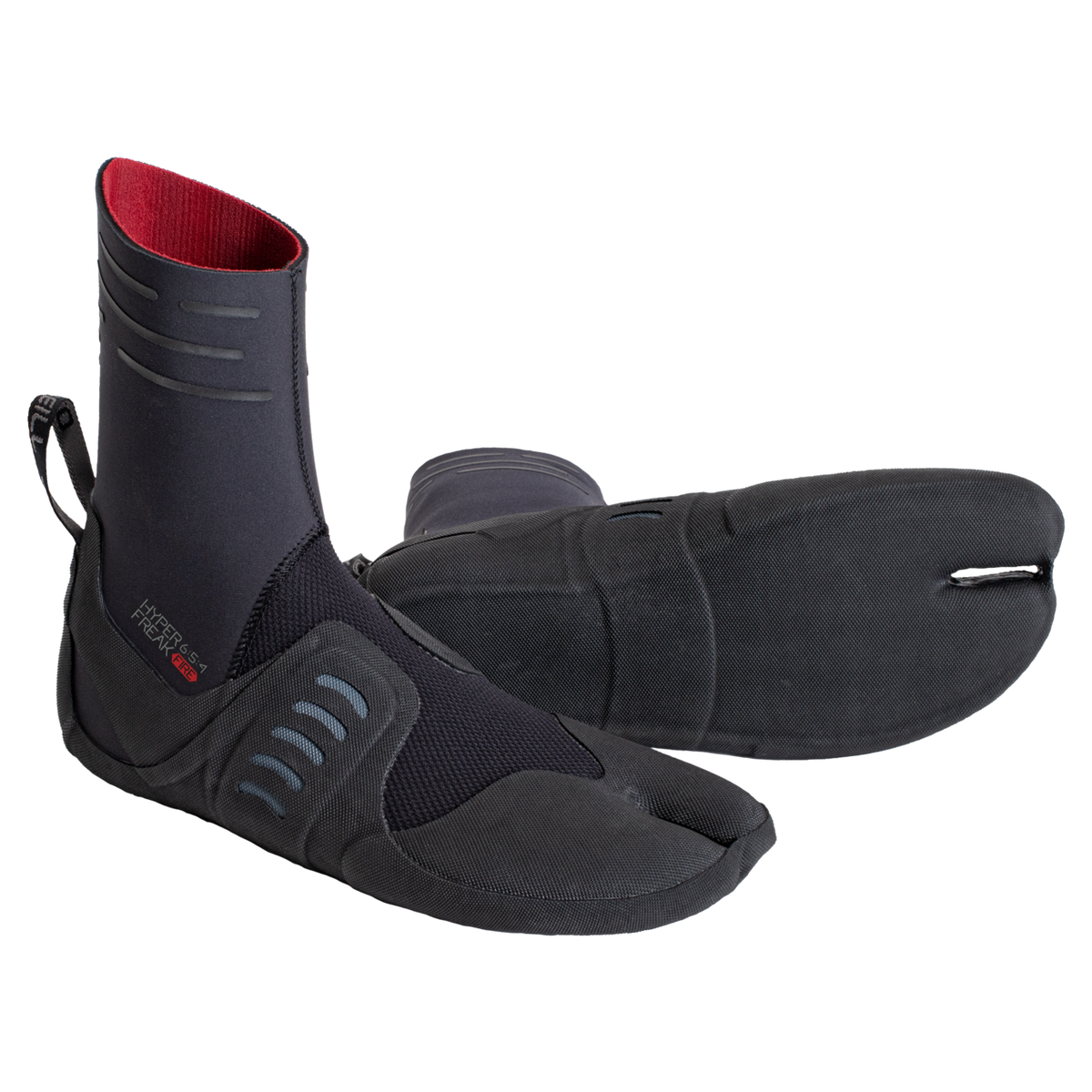 O'Neill Hyperfreak Fire 6/5/4mm Split Toe Boots — Black/Graphite (B82) — front
