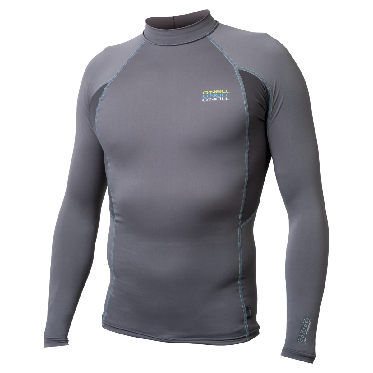 O'Neill Men's Trvlr Graphic Skins Long Sleeve Rash Guard — Smk/Grp/Smk:Multi(Tri-Glo) (IK6) — front