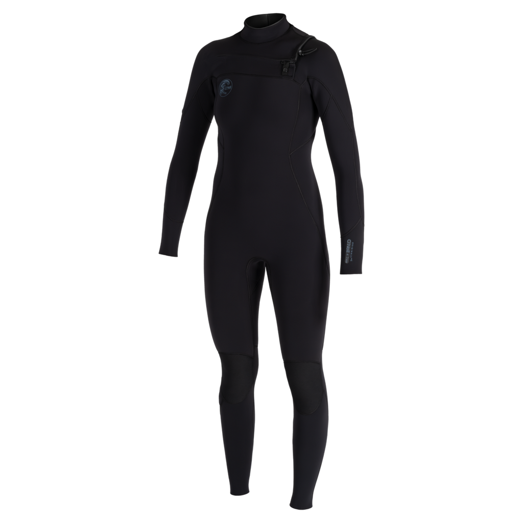 O'Neill Women's O'Riginal RG8 4/3mm Chest Zip Full Wetsuit — Black/Black/Black (A05) — front